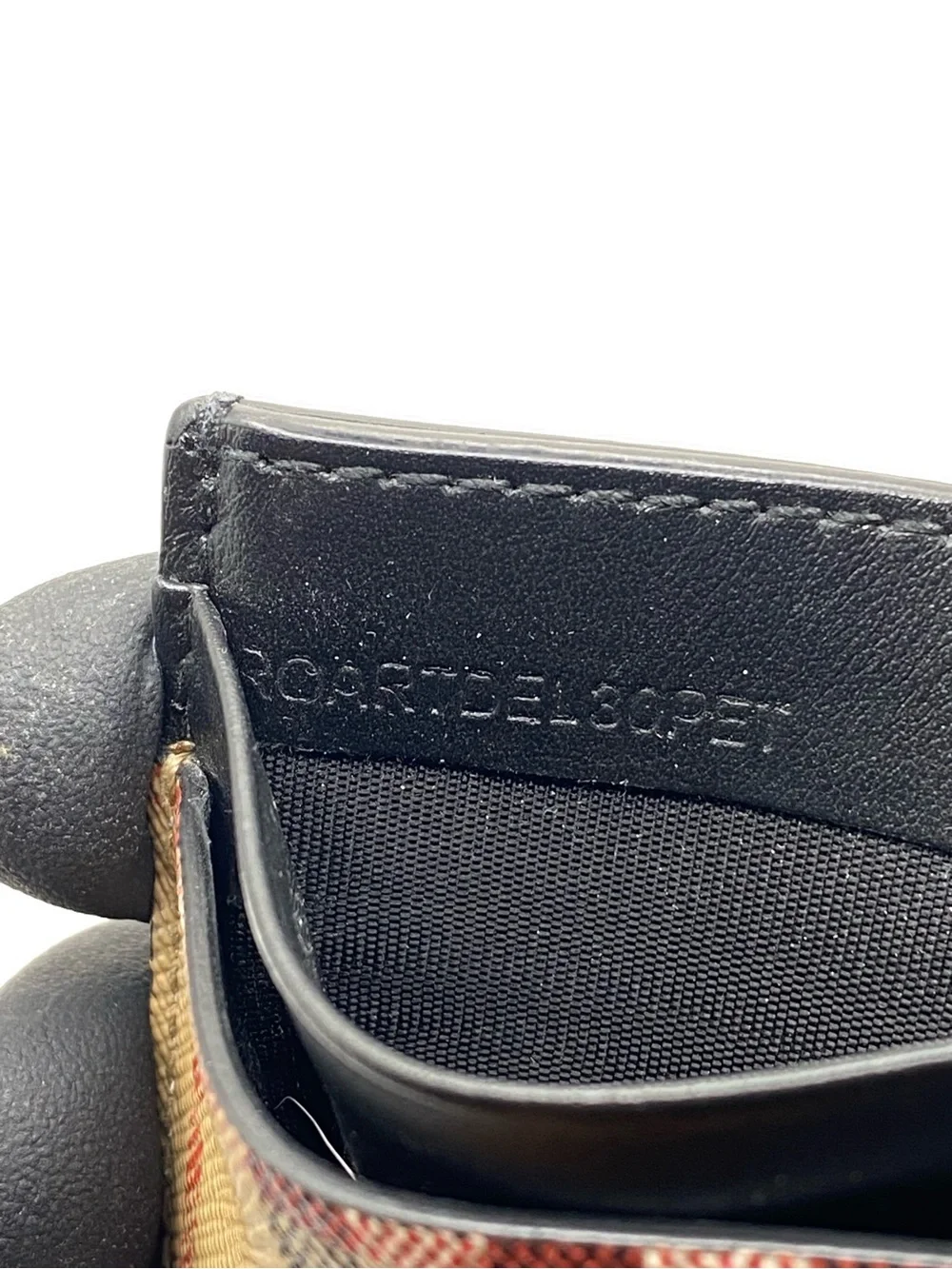 Burberry Black & Beige Vintage Check Card Holder